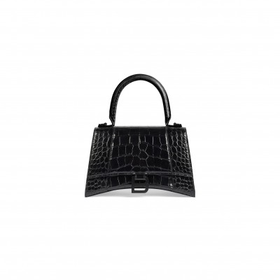 BALENCIAGA WOMEN'S HOURGLASS HANDBAG SMALL IN BLACK 5935461LR671000 (22.9*15*9.9cm)